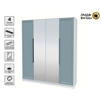 Шкаф распашной Тренд КТ-Ш4 (з) (Белый платинум ЛДСП/ Океан ЛМДФ) Ш1800 В2128 Г547